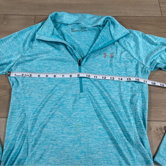 Under Armour Women's Tech Twist Half Zip Heathered Blue Long Sleeve Shirt - Picture 10 of 13